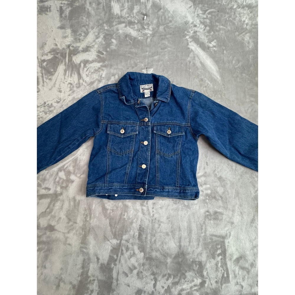 HIGHWAY Original‎ Style Denim Jacket Women Medium Classic Button Front Cotton